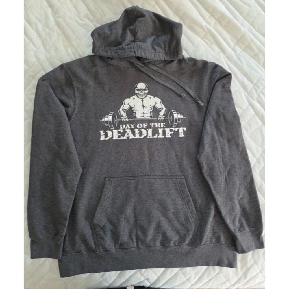 Day of the Deadlift Hoodie by Port & Co Size Large Black